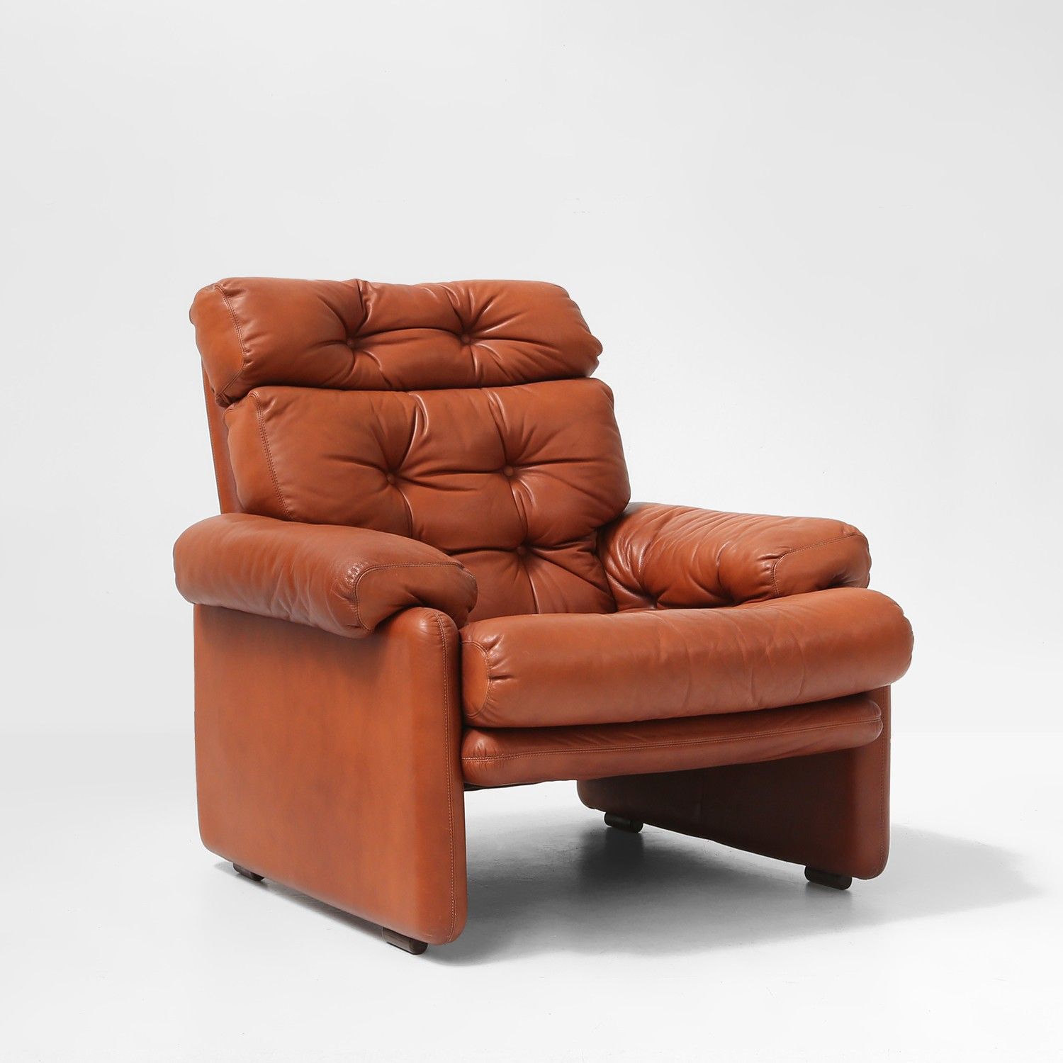 Brown leather armchair Coronado by Tobia Scarpa for B&B Italia, Italy ca. 1960-img